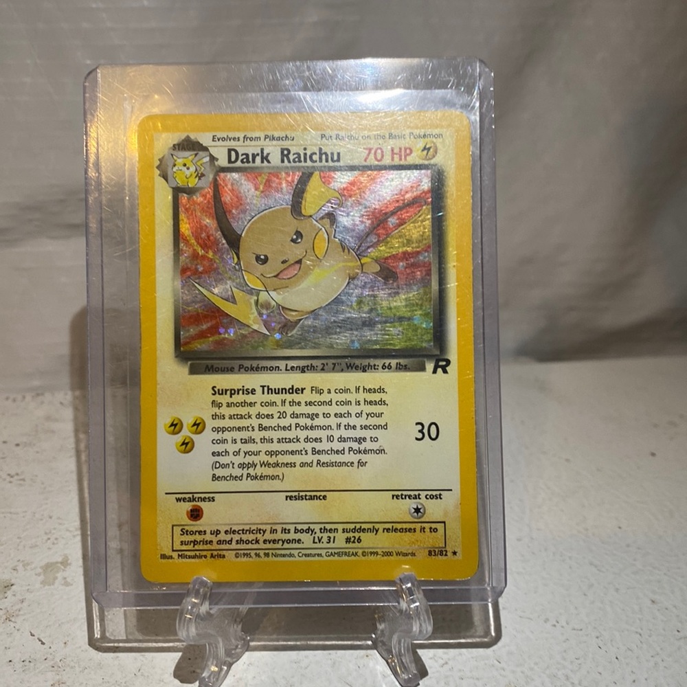 Dark Richu 83/82 Team Rocket Pokémon card. Mint condition.